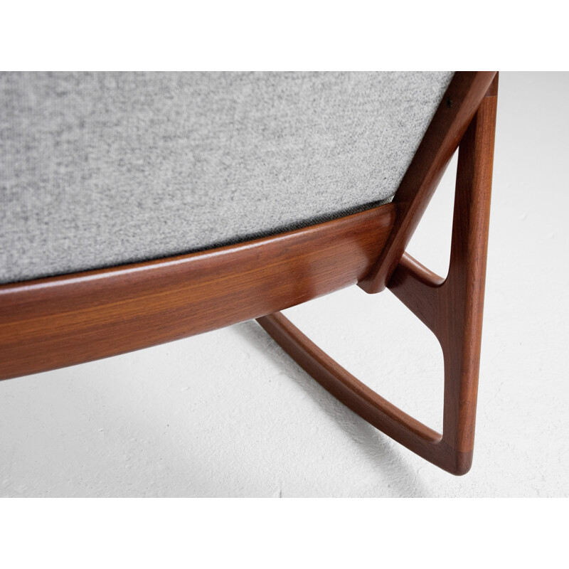 Mid century Danish rocking chair in teak by Ole Wanscher for France & Søn, 1960s