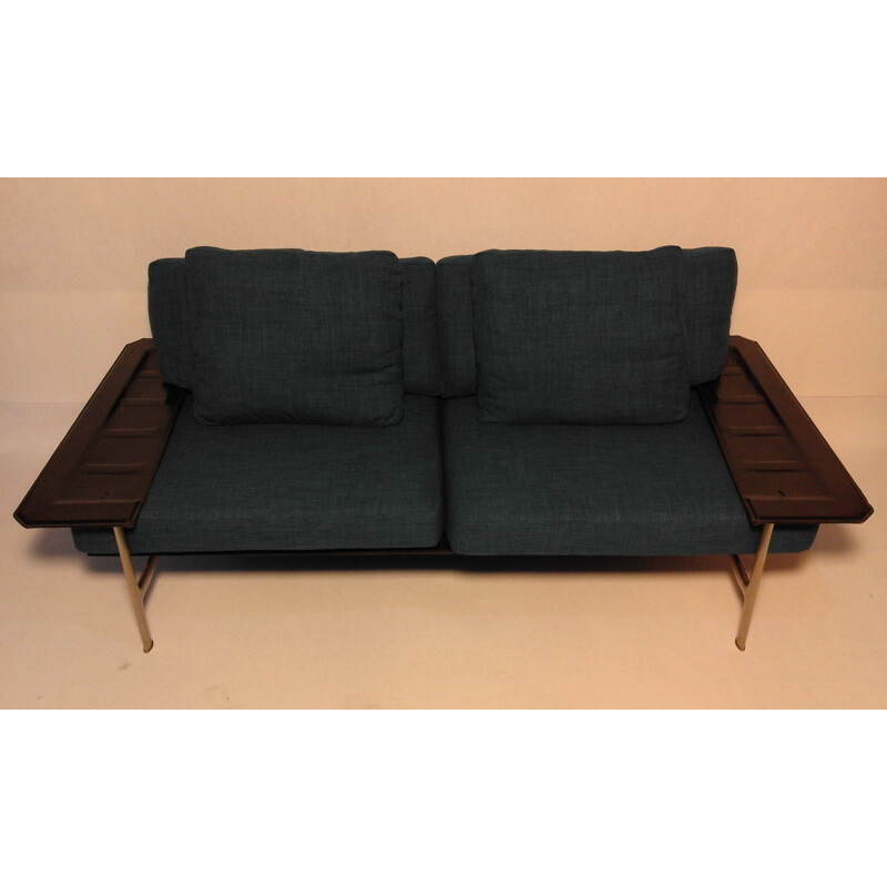 "Diesis" B&B sofa in black leather - 1970s