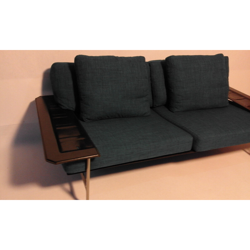 "Diesis" B&B sofa in black leather - 1970s