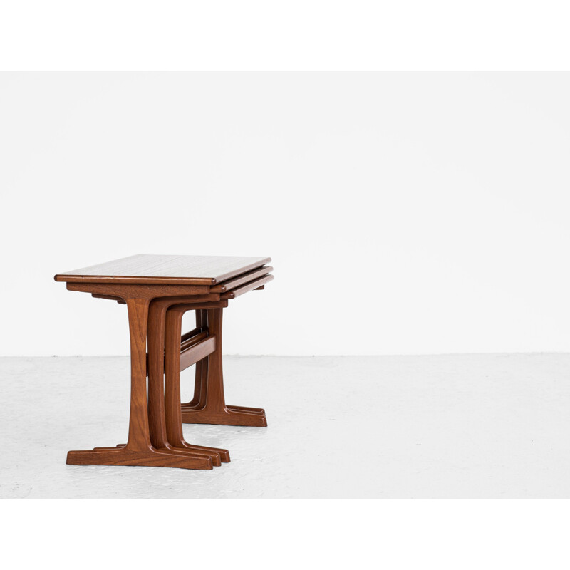 Mid century Danish nesting tables in teak by Kai Kristiansen for Vildbjerg, 1960s