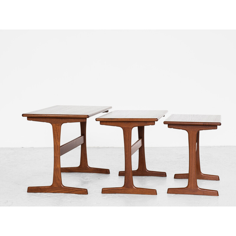 Mid century Danish nesting tables in teak by Kai Kristiansen for Vildbjerg, 1960s