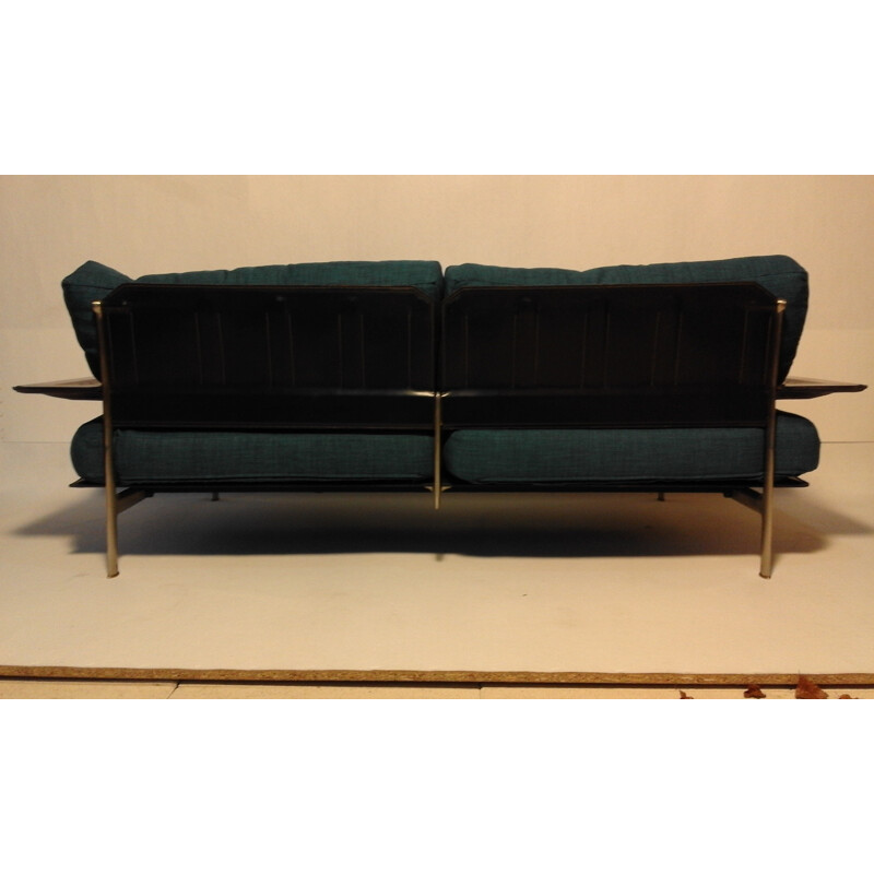"Diesis" B&B sofa in black leather - 1970s