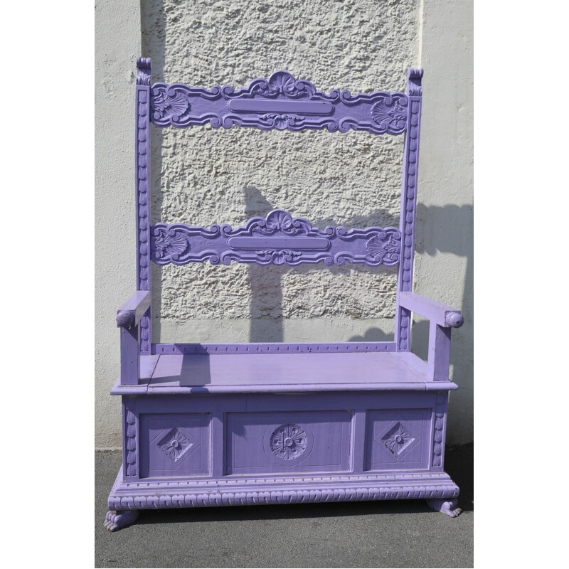 Vintage Italian purple bench with box