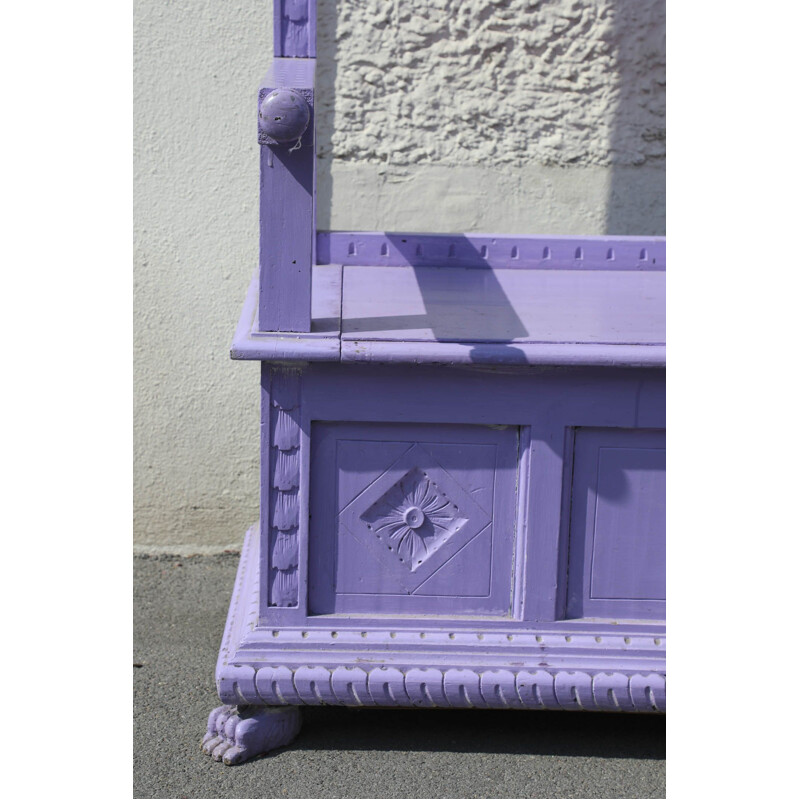 Vintage Italian purple bench with box