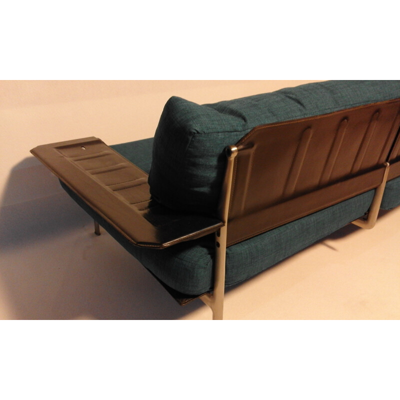 "Diesis" B&B sofa in black leather - 1970s