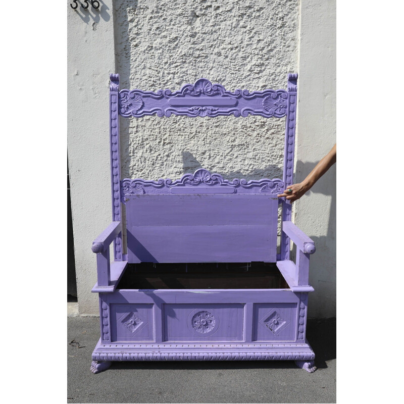 Vintage Italian purple bench with box