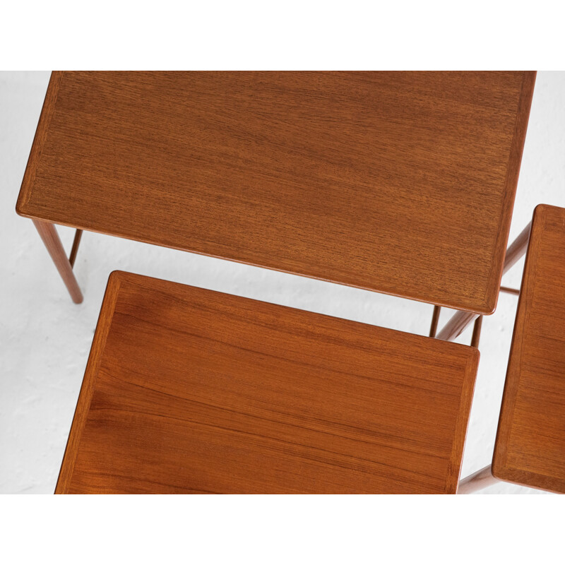 Mid century Danish nesting tables in teak by Grete Jalk for Poul Jeppesen, 1960s