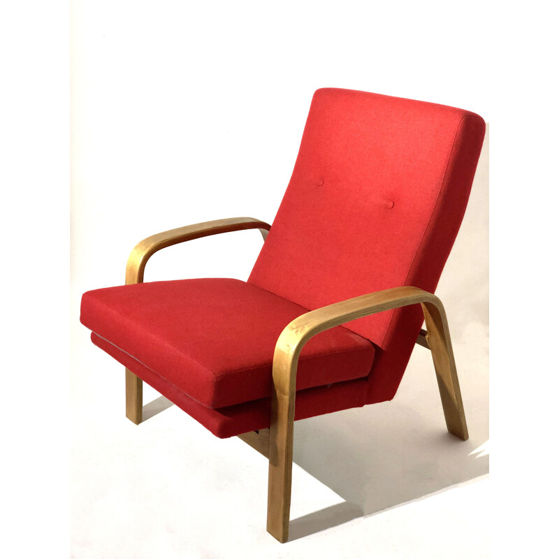 ARP vintage armchair in fabric and wood
