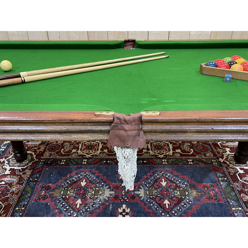 Vintage English mahogany pool table, 1950