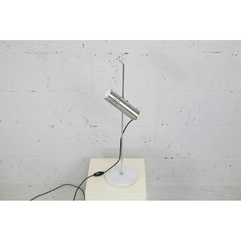 Lampe vintage à pied en marbre de Alain Richard pour Disderot, France 1970