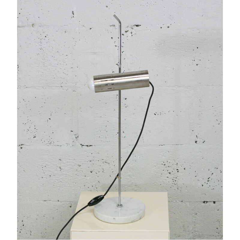 Lampe vintage à pied en marbre de Alain Richard pour Disderot, France 1970