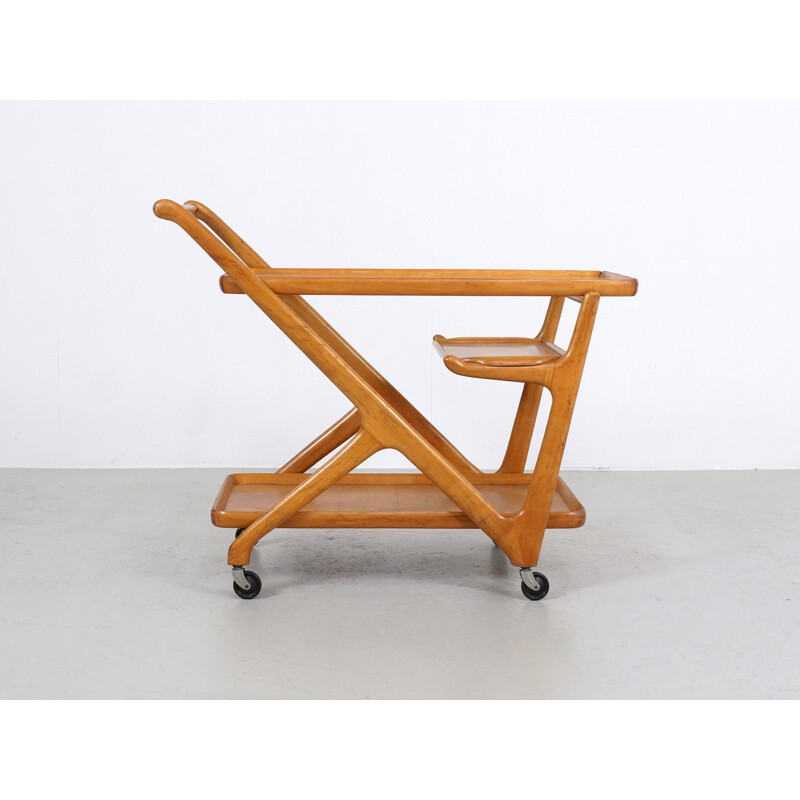 Cassina tea trolley cart in walnut, Cesare LACCA - 1950s