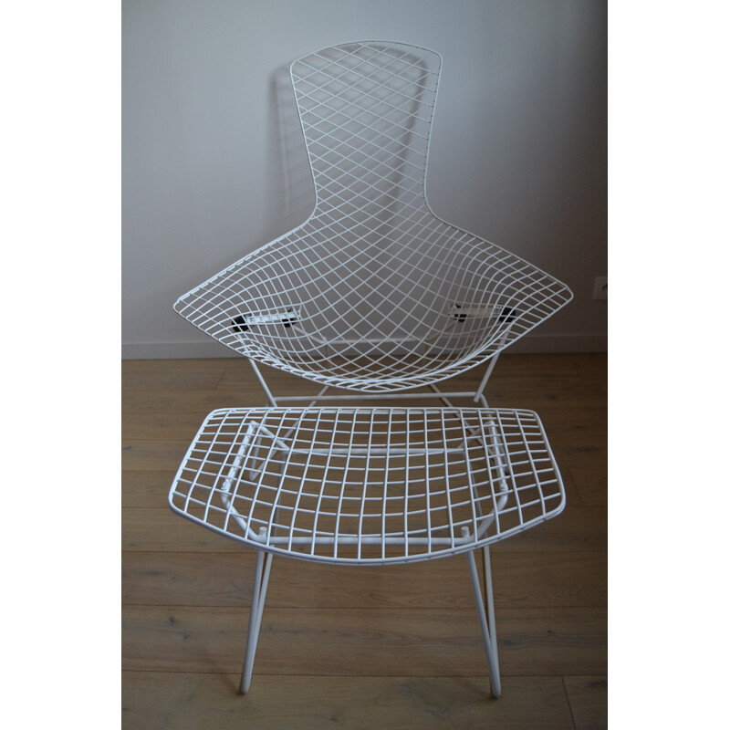 Knoll "Bird" armchair and footrest, H. BERTOIA - 1950s