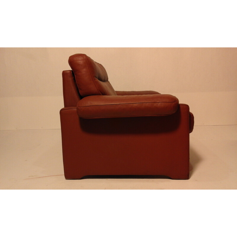 Pair of De Sede "DS66" cognac leather - 1970s