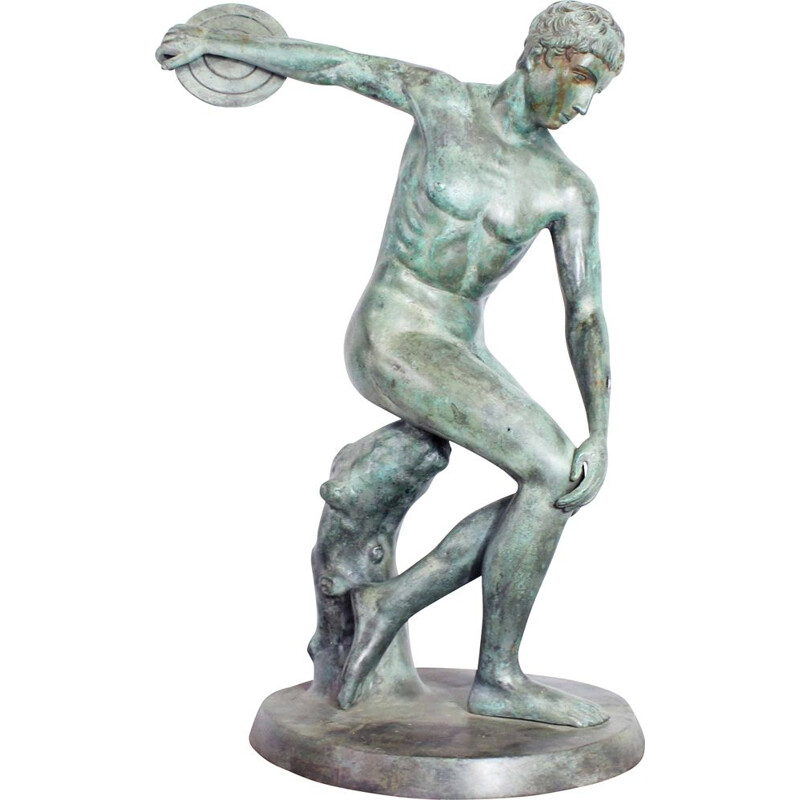 Vintage bronze statue of Myron's Discobolus, 1950-1960