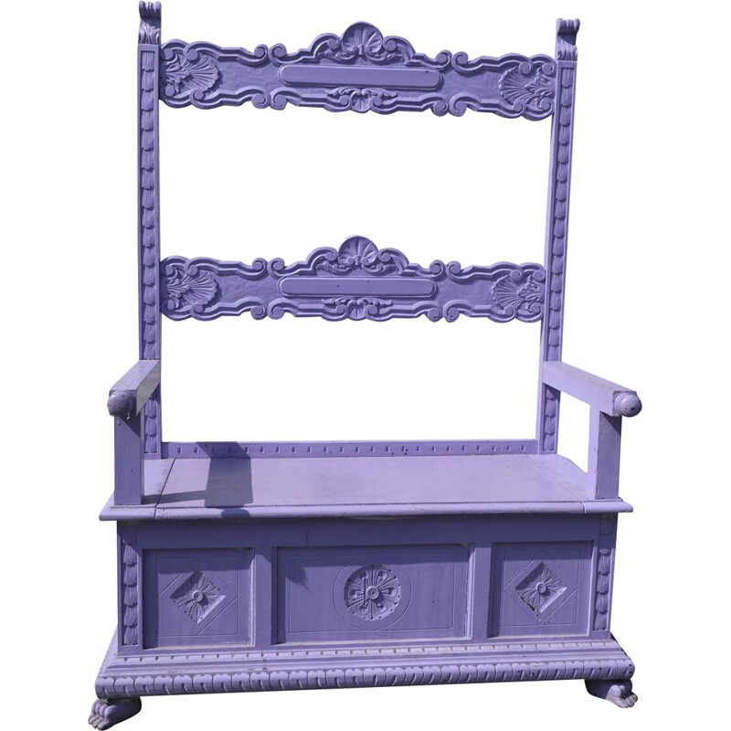 Vintage Italian purple bench with box