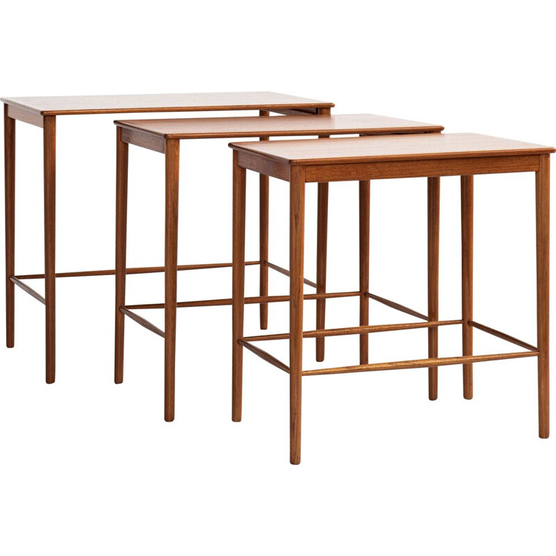 Mid century Danish nesting tables in teak by Grete Jalk for Poul Jeppesen, 1960s