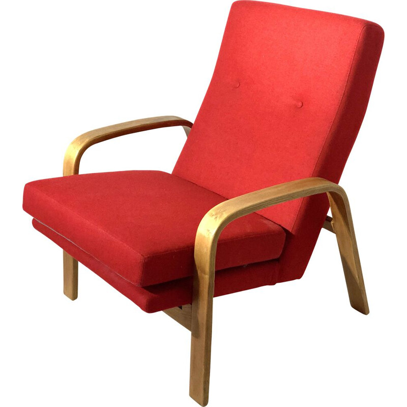 ARP vintage armchair in fabric and wood