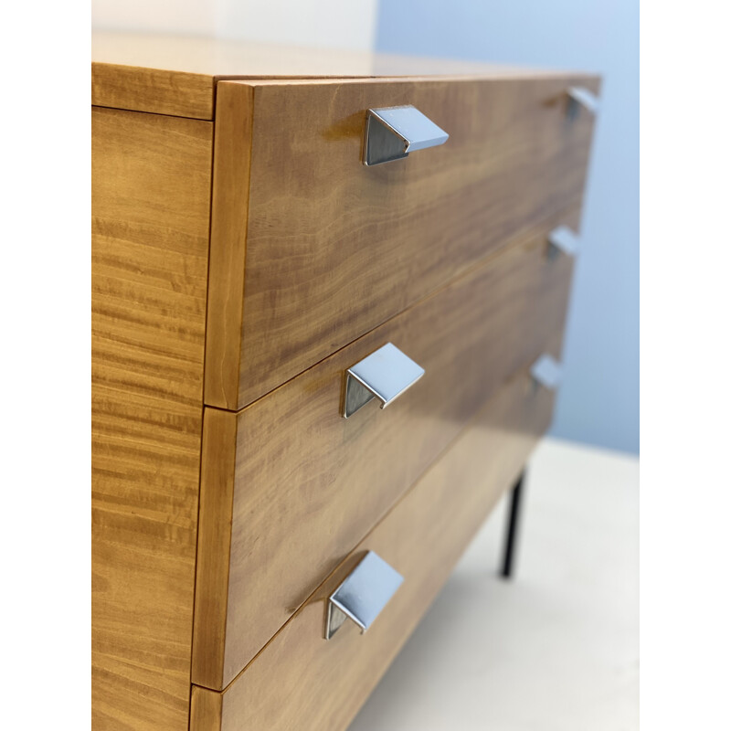 Vintage chest of drawers in lemon tree by André Monpoix for Meuble TV