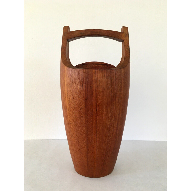 Scandinavian vintage solid teak ice bucket by Jens Quistgaard, 1960