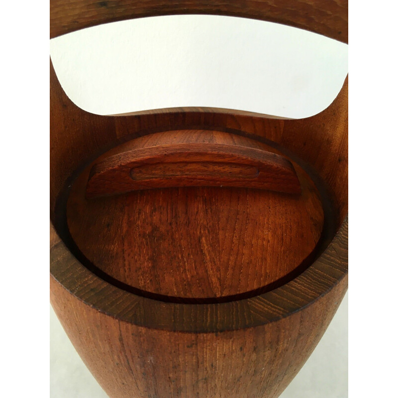 Scandinavian vintage solid teak ice bucket by Jens Quistgaard, 1960