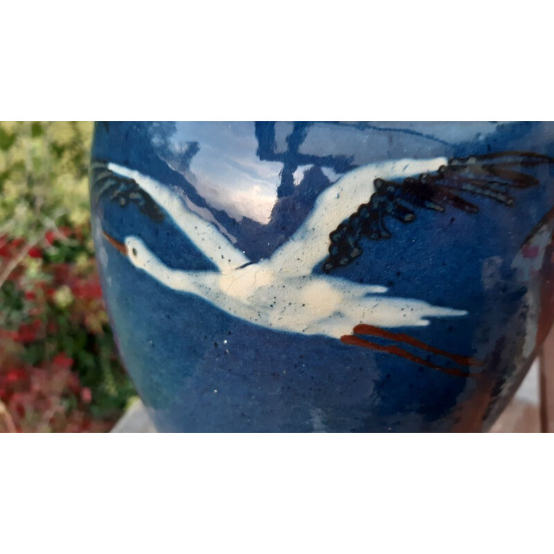 Elchinger vintage vase in glazed terracotta