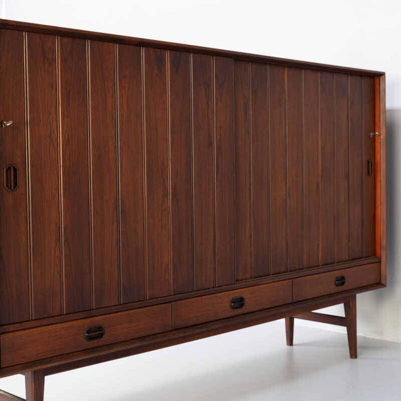 Credenza vintage con ante scorrevoli di Helge Sibast per Sibast