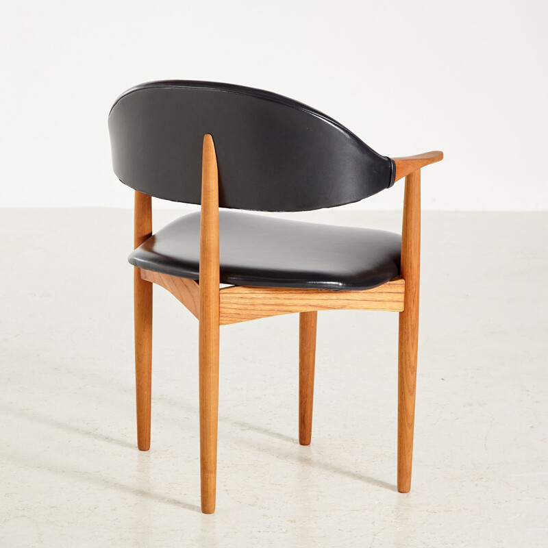 Fauteuil vintage danois en teck en forme de corne de vache par H. Vestervig Eriksen pour Tromborg, 1960