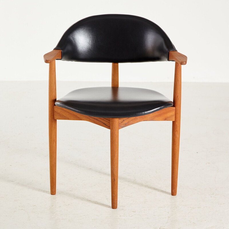 Vintage Deense teakhouten fauteuil in de vorm van een koehoorn door H. Vestervig Eriksen voor Tromborg, 1960