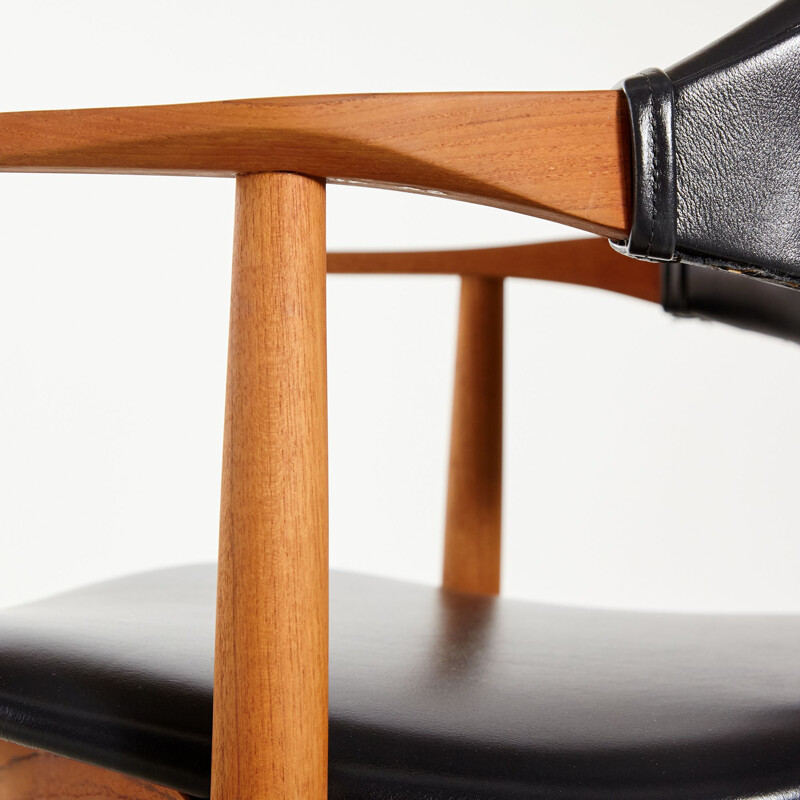 Danish vintage teak cowhorn armchair by H. Vestervig Eriksen for Tromborg, 1960s