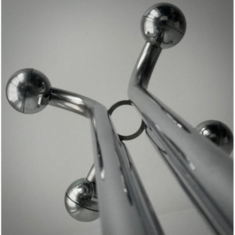 Italian vintage coat rack in chromed metal, 1970