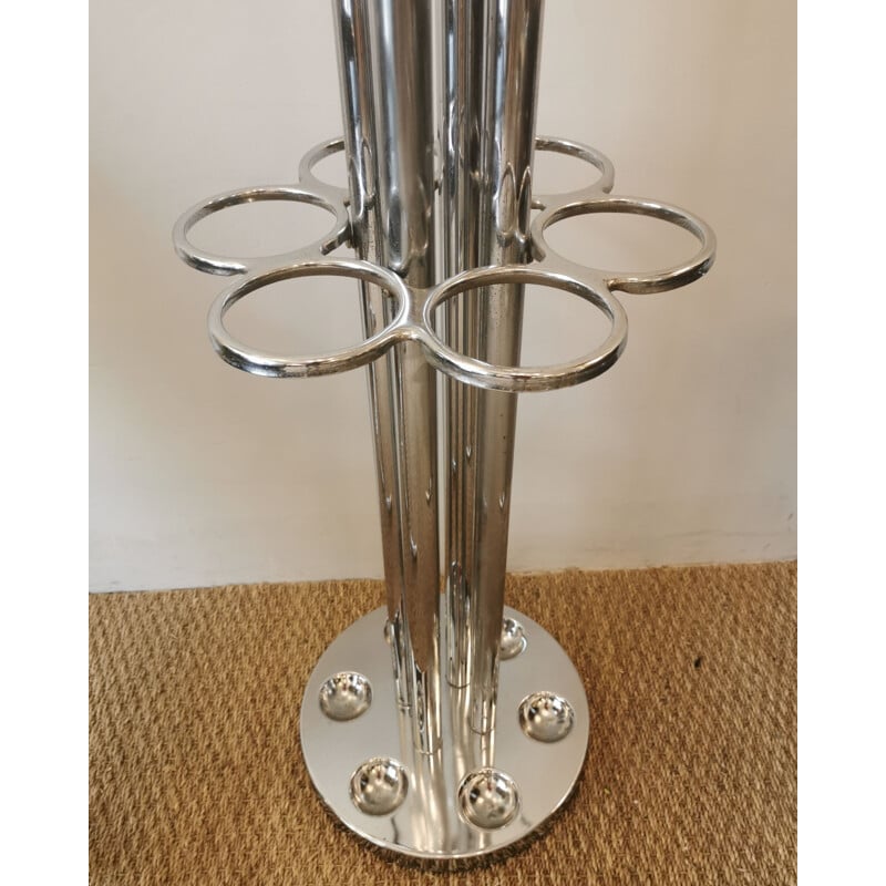 Italian vintage coat rack in chromed metal, 1970