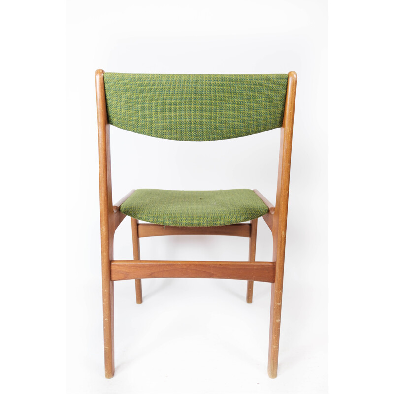 Ensemble de 4 chaises vintage en teck et tapisserie verte par Erik Buch pour O.D Møbler, 1960