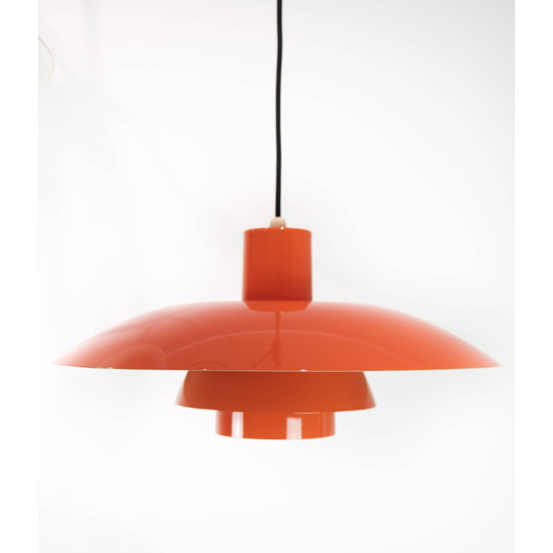 Pair of vintage orange PH4 pendant lamps by Poul Henningsen for Louis Poulsen, 1950s