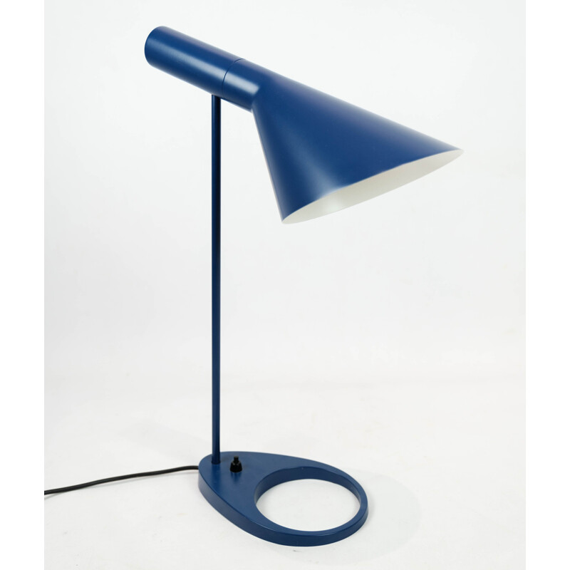 Dark blue vintage table lamp by Arne Jacobsen for Louis Poulsen