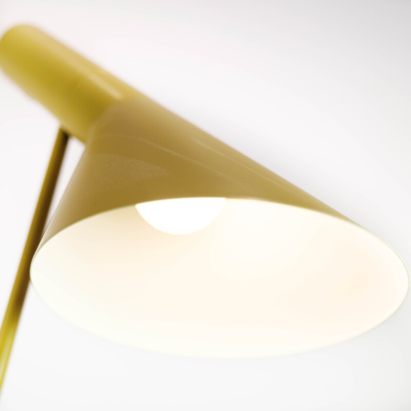 Yellow vintage floor lamp by Arne Jacobsen for Louis Poulsen