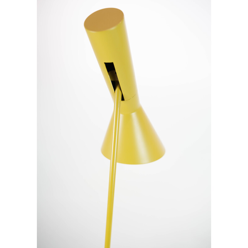 Yellow vintage floor lamp by Arne Jacobsen for Louis Poulsen