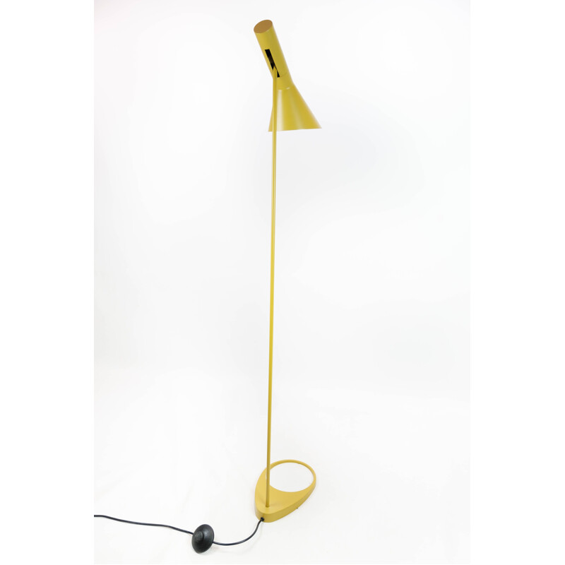Yellow vintage floor lamp by Arne Jacobsen for Louis Poulsen