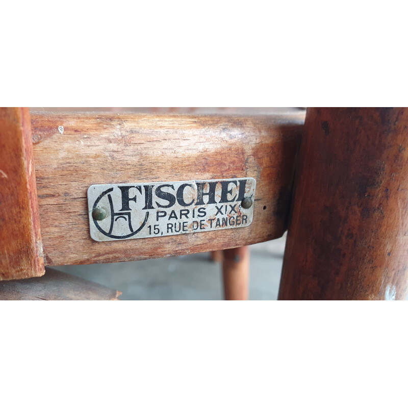 Set of 4 vintage bistro chairs by Fischer, 1930