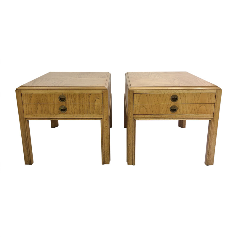 Pair of vintage Drexel walnut night stands, 1960s