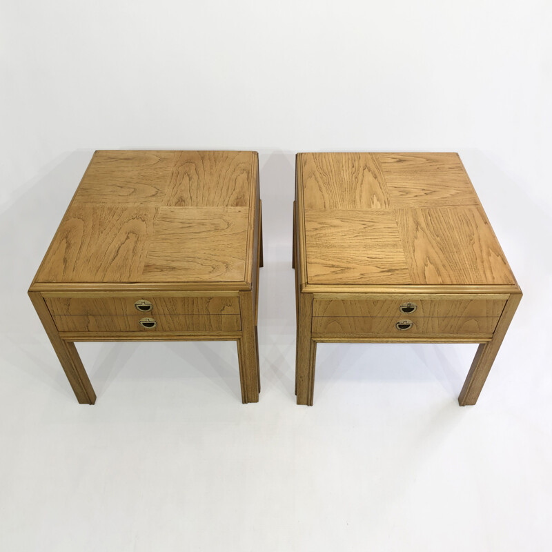 Pair of vintage Drexel walnut night stands, 1960s