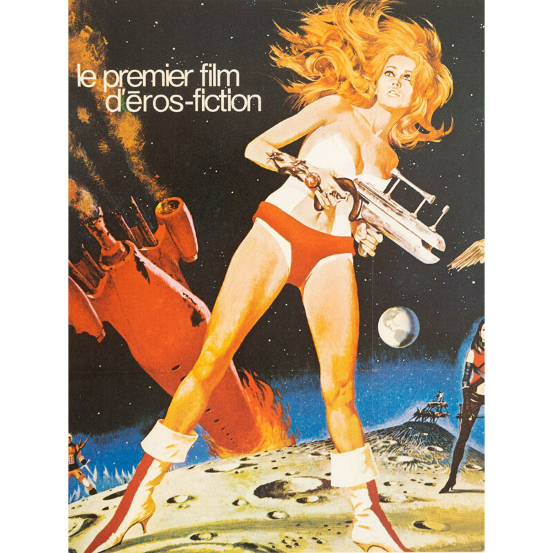 Vintage poster voor de film "Barbarella" door Roger Vadim, Frankrijk 1960