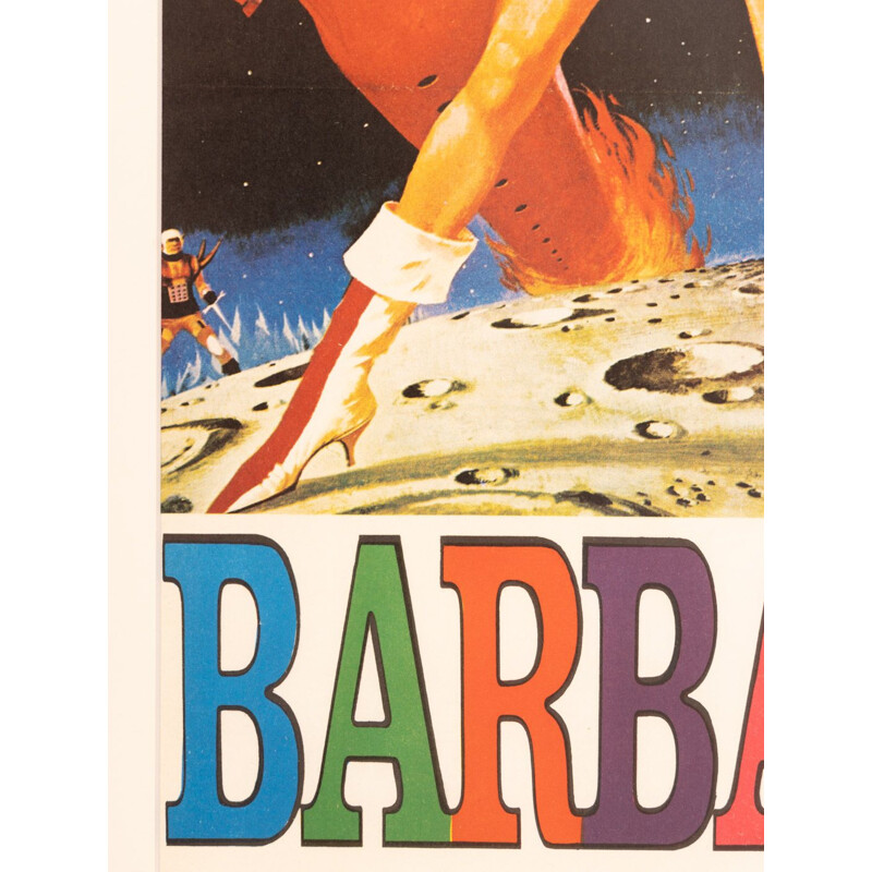Affiche vintage de film "Barbarella" par Roger Vadim, France 1960