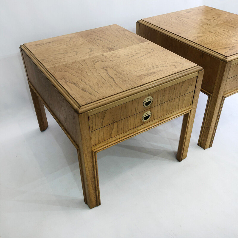 Pair of vintage Drexel walnut night stands, 1960s