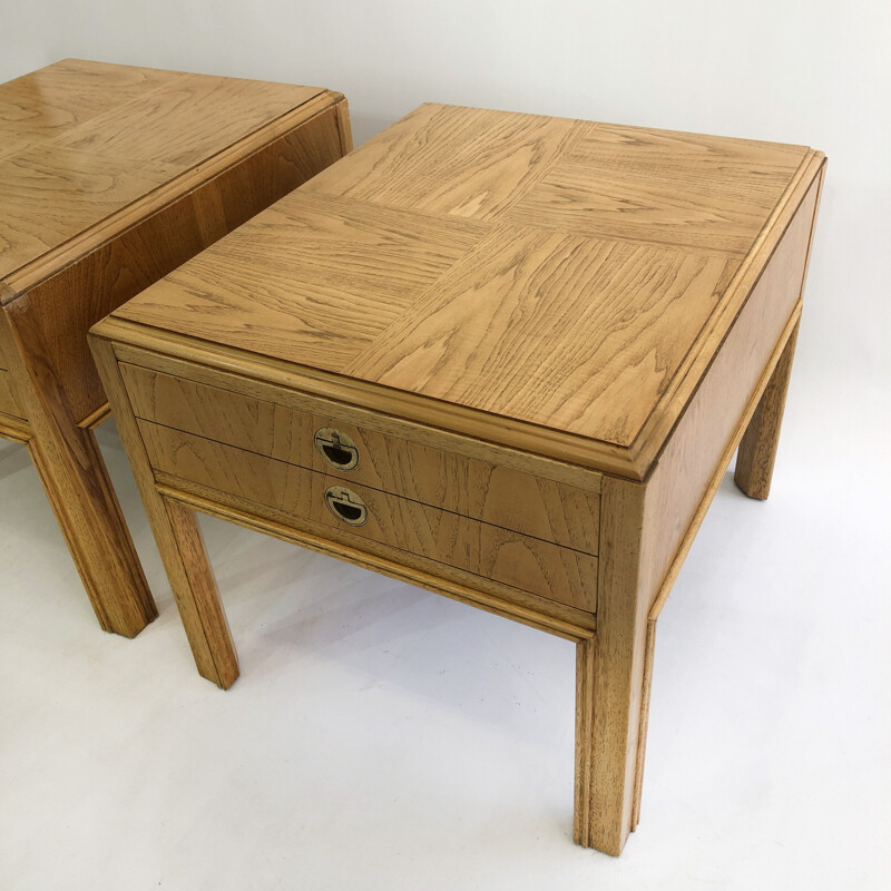 Pair of vintage Drexel walnut night stands, 1960s