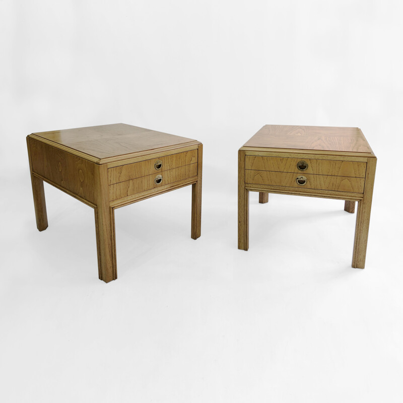 Pair of vintage Drexel walnut night stands, 1960s