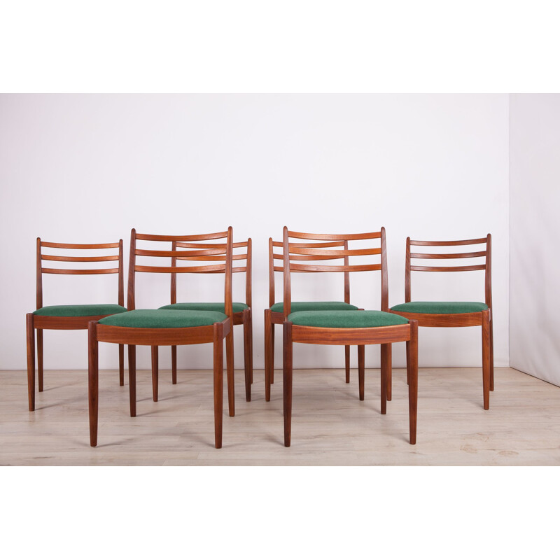 Ensemble de 6 chaises vintage en tissu et en teck par Victor Wilkins pour G-Plan, 1960