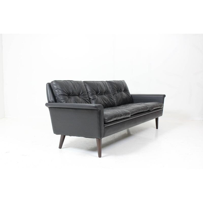 Classic Mid-Century 3-seater cushion sofa, Hans OLSEN - 1960s 