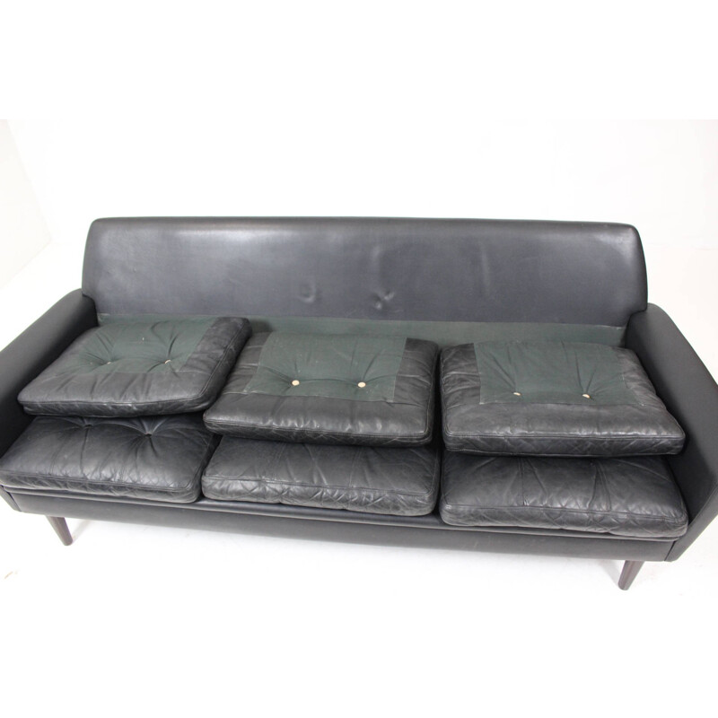 Classic Mid-Century 3-seater cushion sofa, Hans OLSEN - 1960s 