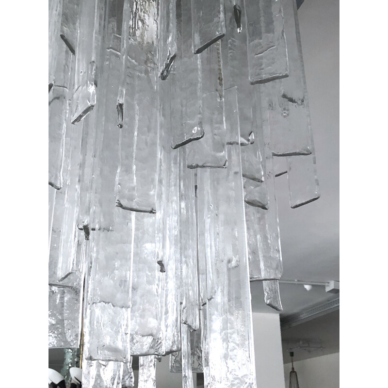 Lámpara vintage de cristal de Murano transparente para Mazzega, 1970